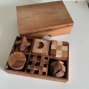 Handcrafted Wooden Puzzle Box Set